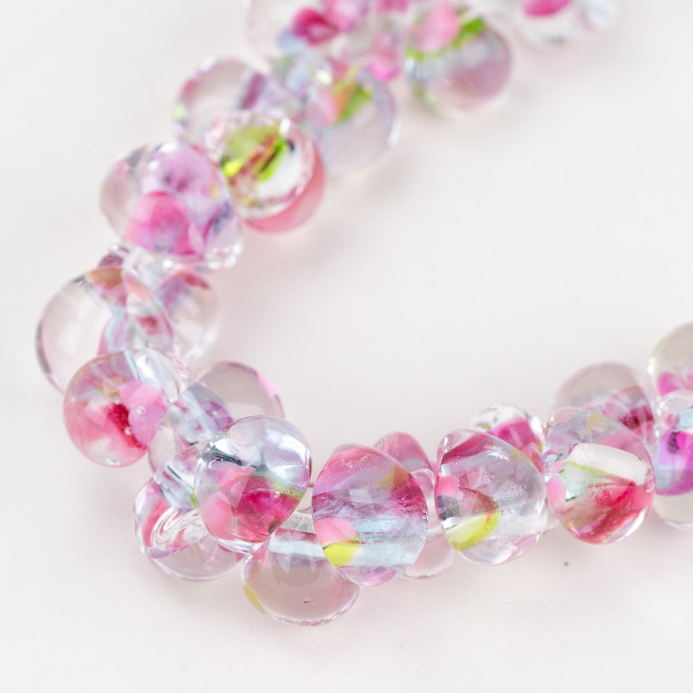 Teardrop Beads - Pink Tulips