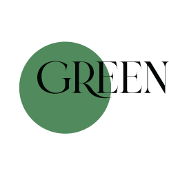 Glass beads in shades of green color