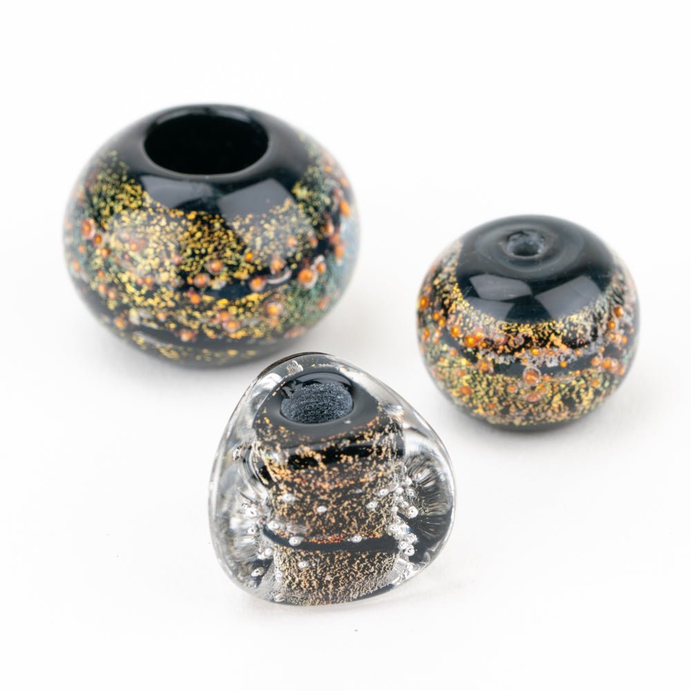 Assorted Grouping - Dark Magic (3 Beads) - Handmade Glass Beads - Unicorne Beads
