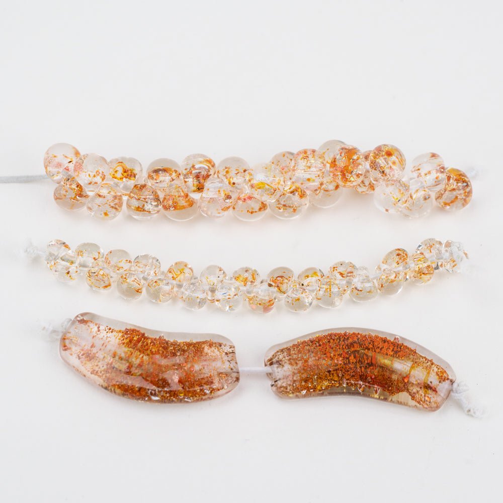 Assorted Grouping - Gold Rush - Handmade Glass Beads - Unicorne Beads