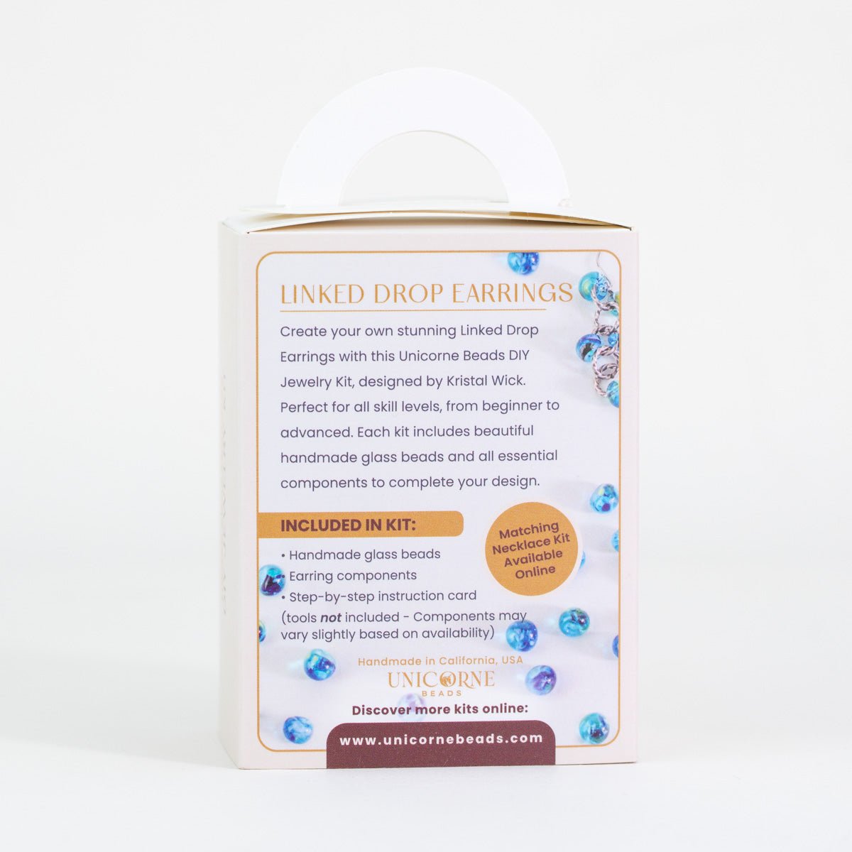 Azure Blue glass bead earring kit designed for all skill levels