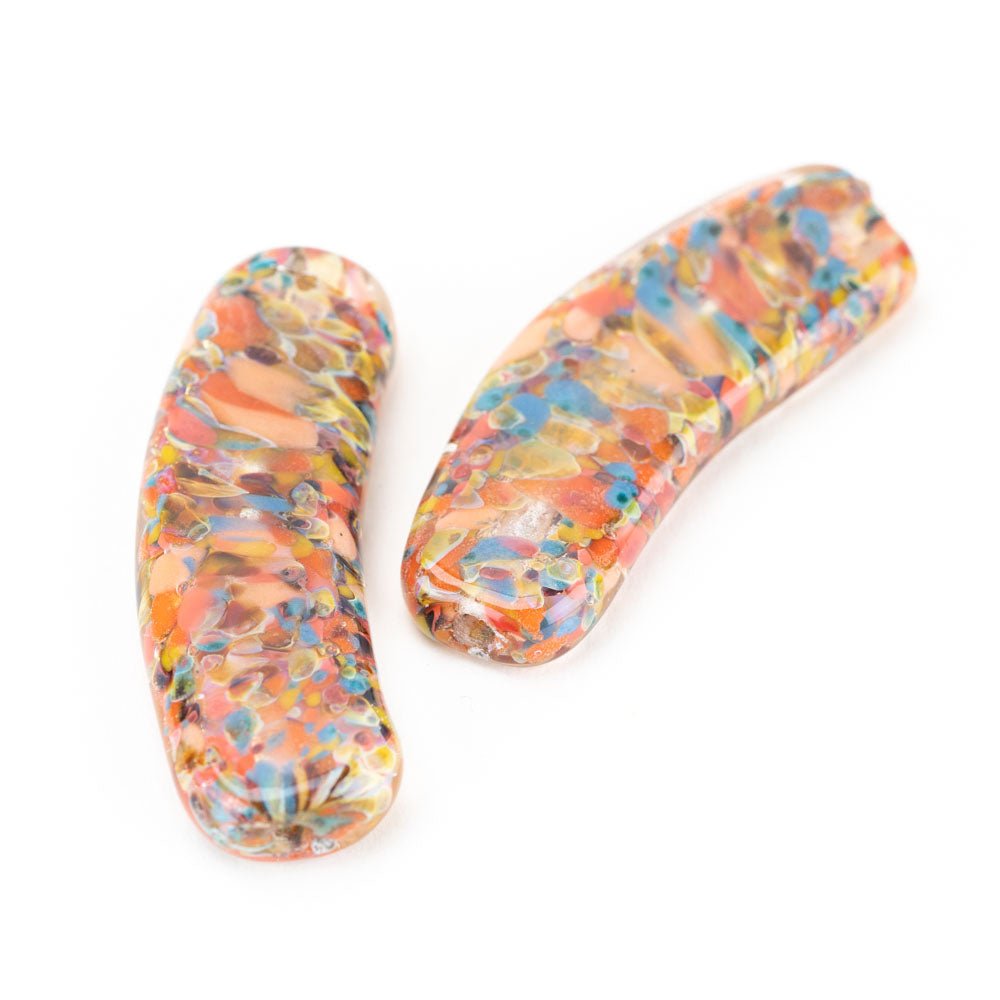 Banana beads in Bird of Paradise colors handmade by Unicorne Beads