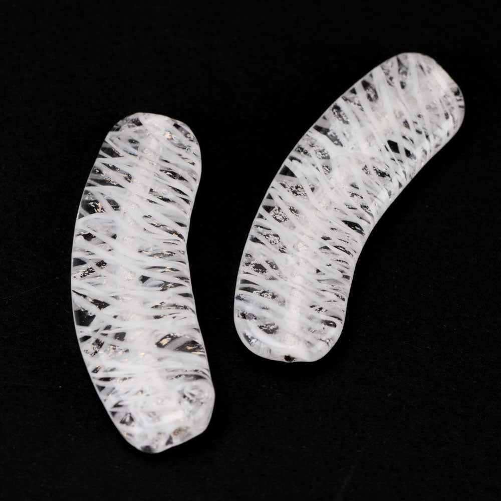 Banana Beads - White Chocolate (2 beads) - Handmade Glass Beads - Unicorne Beads