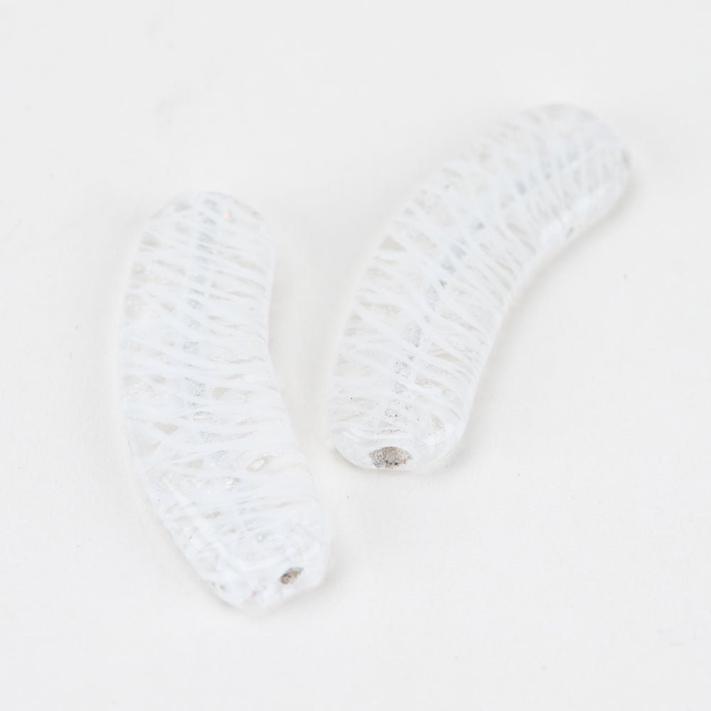 Banana Beads - White Chocolate (2 beads) - Handmade Glass Beads - Unicorne Beads