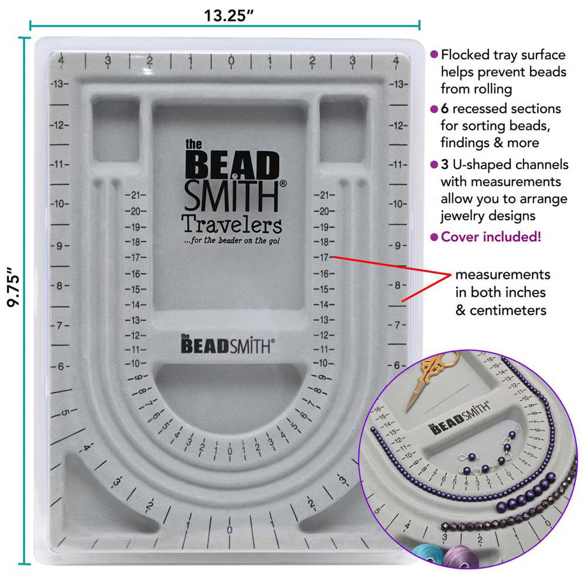 Multi-strand jewelry layout on bead board