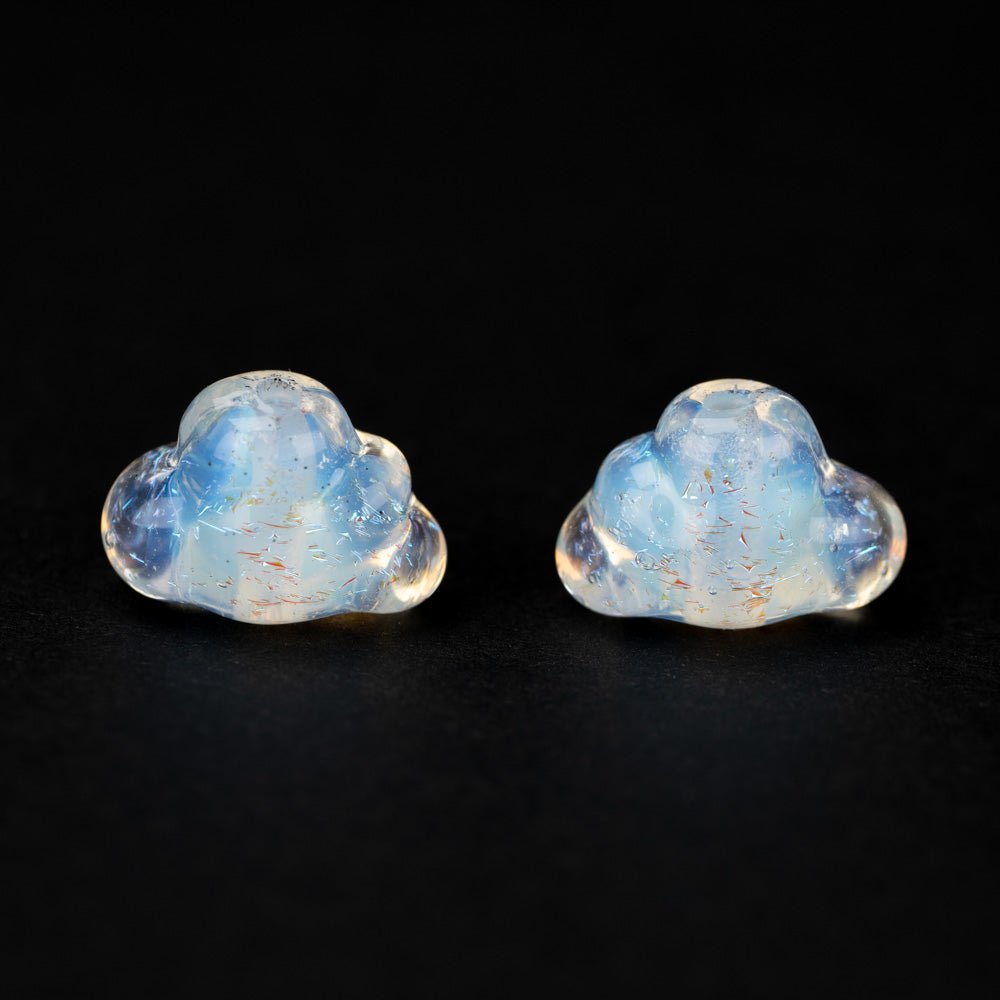 Cloud Beads - Ghost (2 beads) - Handmade Glass Beads - Unicorne Beads
