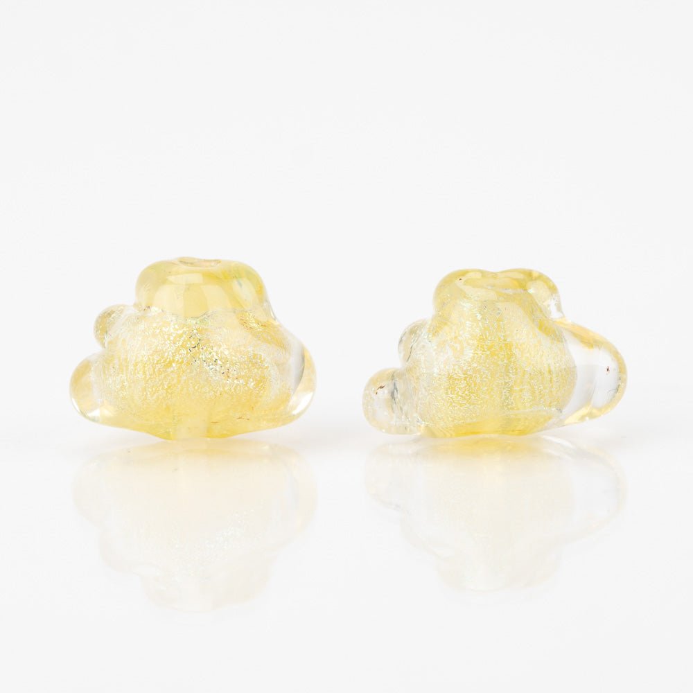 Cloud Beads - Honey Gold (2 beads) - Handmade Glass Beads - Unicorne Beads