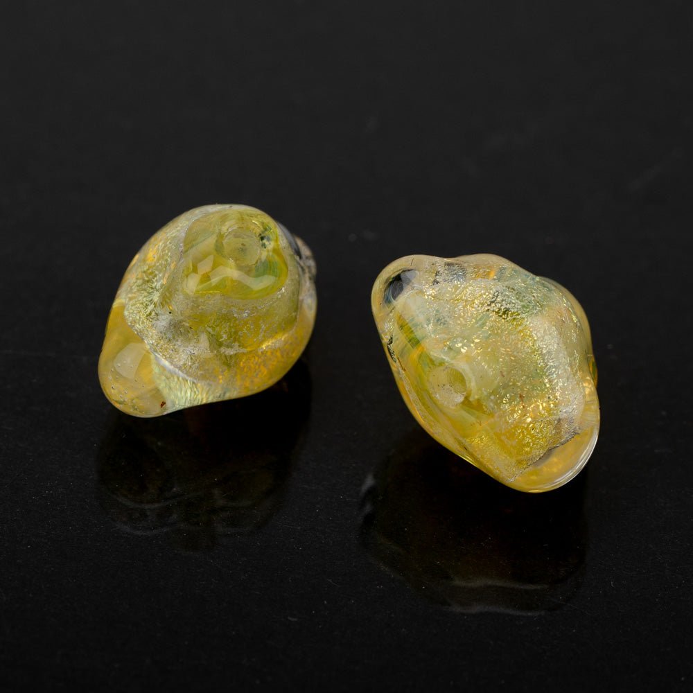 Cloud Beads - Honey Gold (2 beads) - Handmade Glass Beads - Unicorne Beads