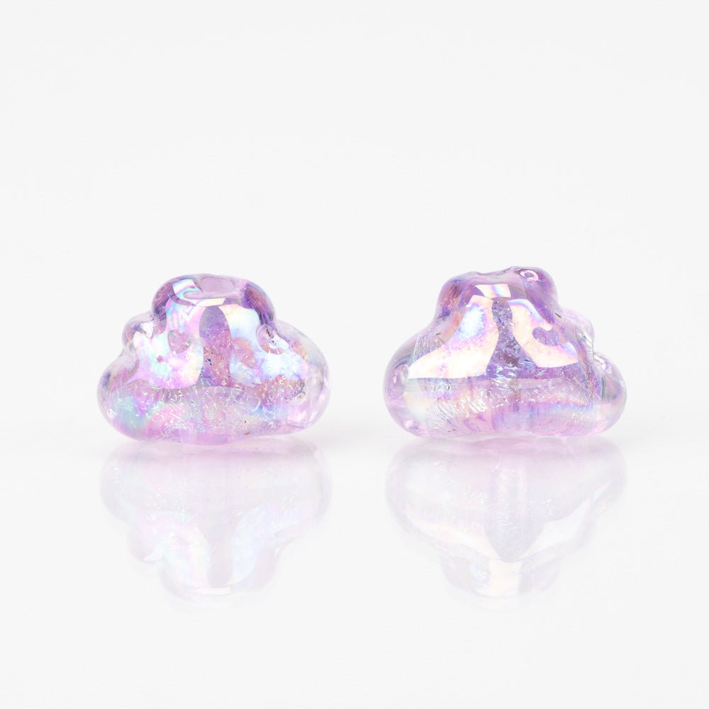 Cloud Beads - Twinkle Lavender (2 beads) - Handmade Glass Beads - Unicorne Beads