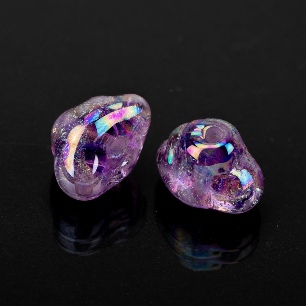 Cloud Beads - Twinkle Lavender (2 beads) - Handmade Glass Beads - Unicorne Beads