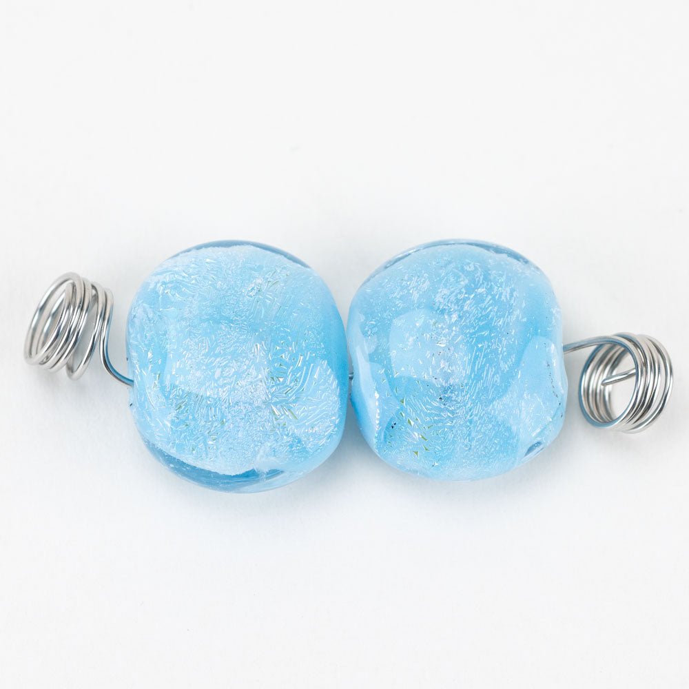 Coin Beads - Exotic - Small - Icy Blue - Premium Glass Beads - Unicorne Beads
