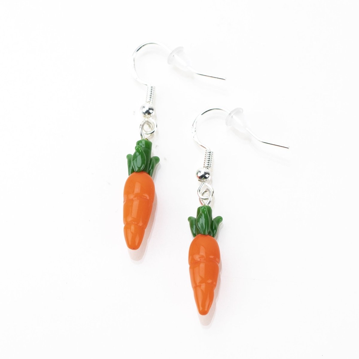 Dangle Earrings - Carrots - Handmade Glass Beads - Unicorne Beads