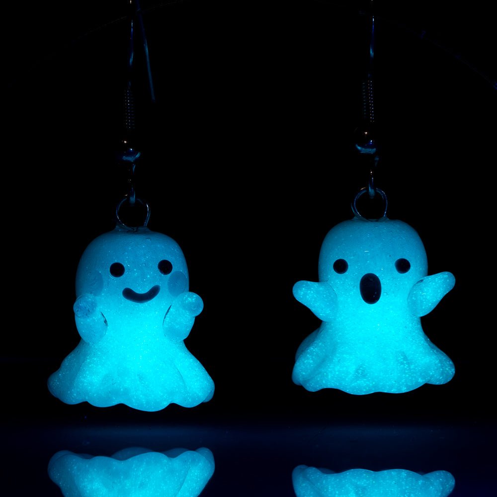 Dangle Earrings - Ghosts - Handmade Glass Beads - Unicorne Beads