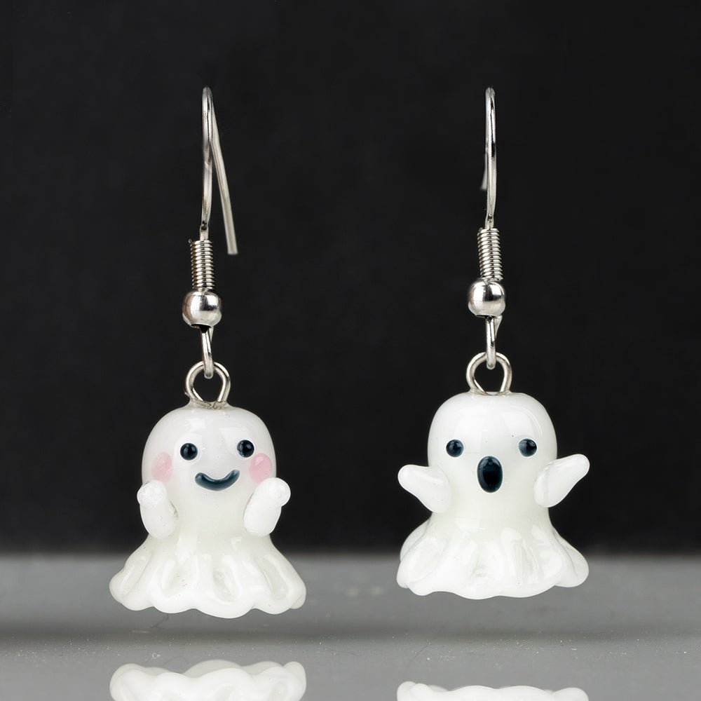 Dangle Earrings - Ghosts - Handmade Glass Beads - Unicorne Beads