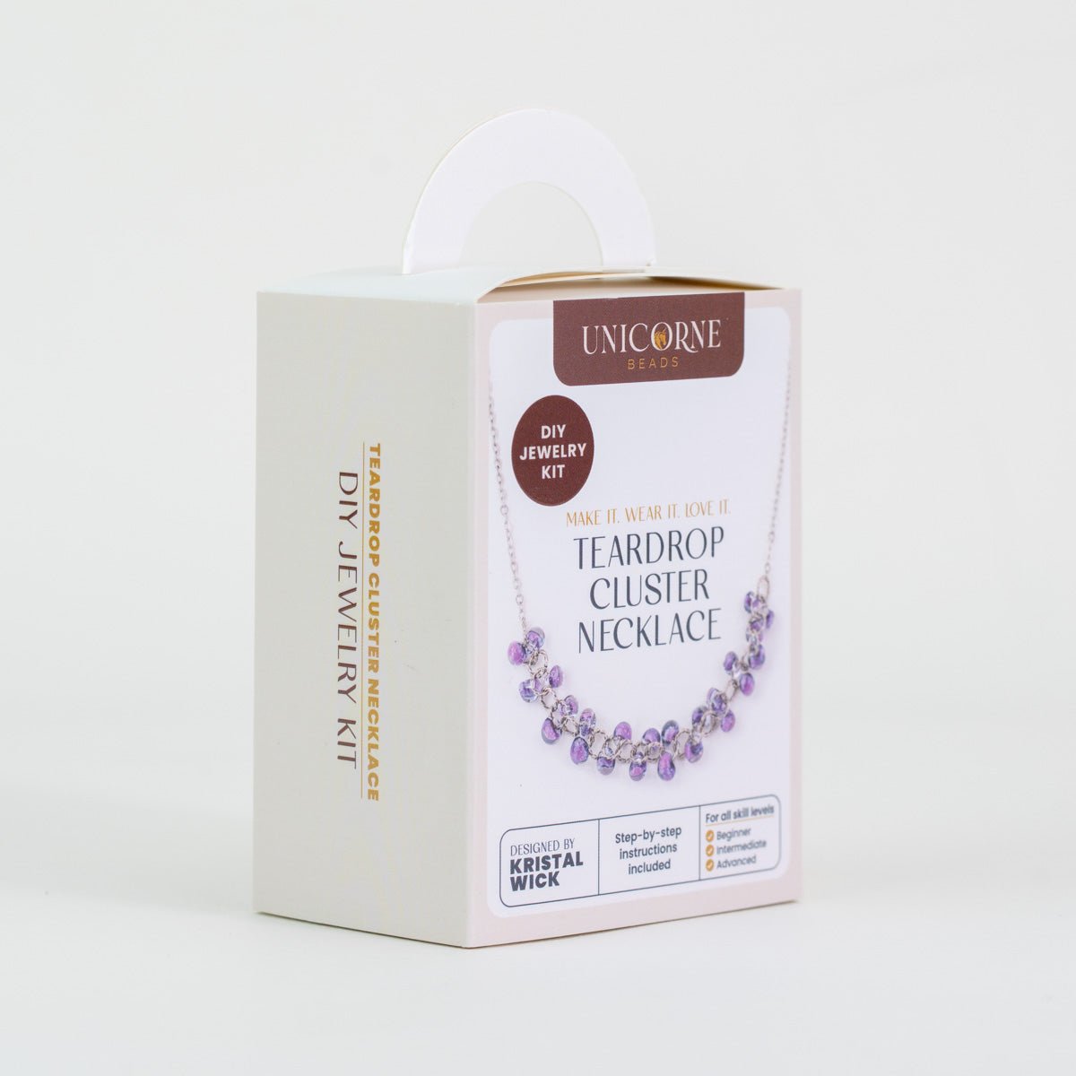 DIY jewelry kit to make a Twilight teardrop cluster necklace with glass beads