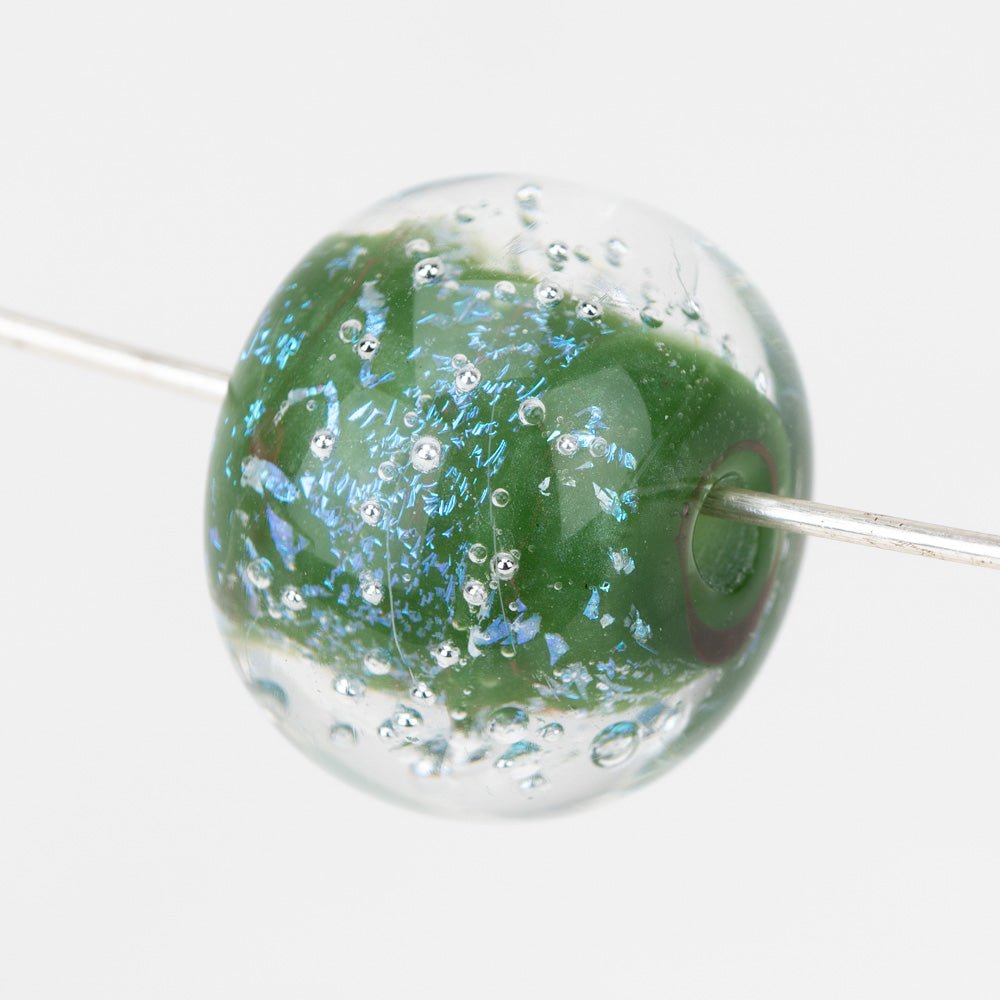 Donut Bead - Silver Series - Small - Jade - Handmade Glass Beads - Unicorne Beads