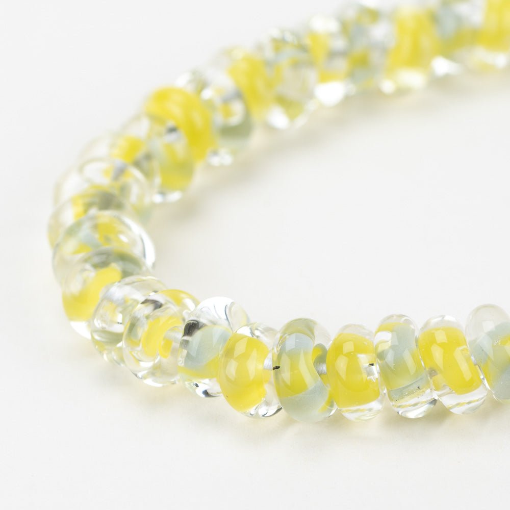 Donut Beads - Iced Lemonade - Handmade Glass Beads - Unicorne Beads