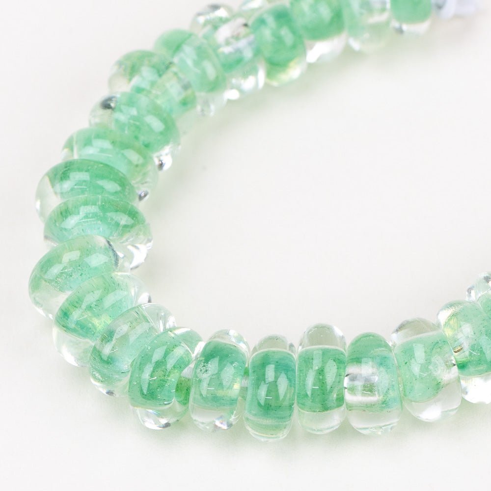 Donut Beads - Minty - Handmade Glass Beads - Unicorne Beads