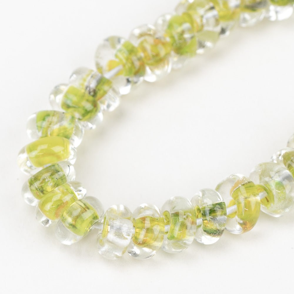 Donut Beads - Pretty Pear - Handmade Glass Beads - Unicorne Beads