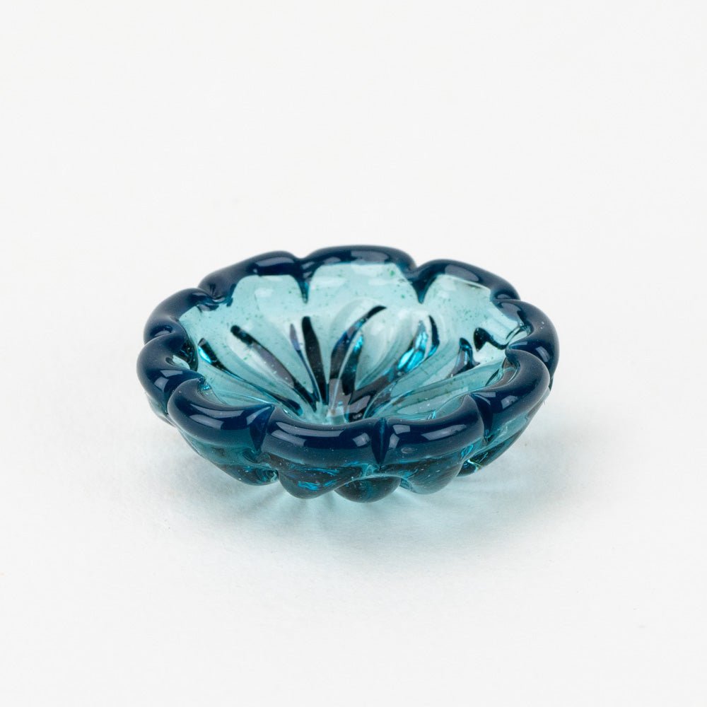 Flower Bead - Deep Sea Teal - Handmade Glass Beads - Unicorne Beads