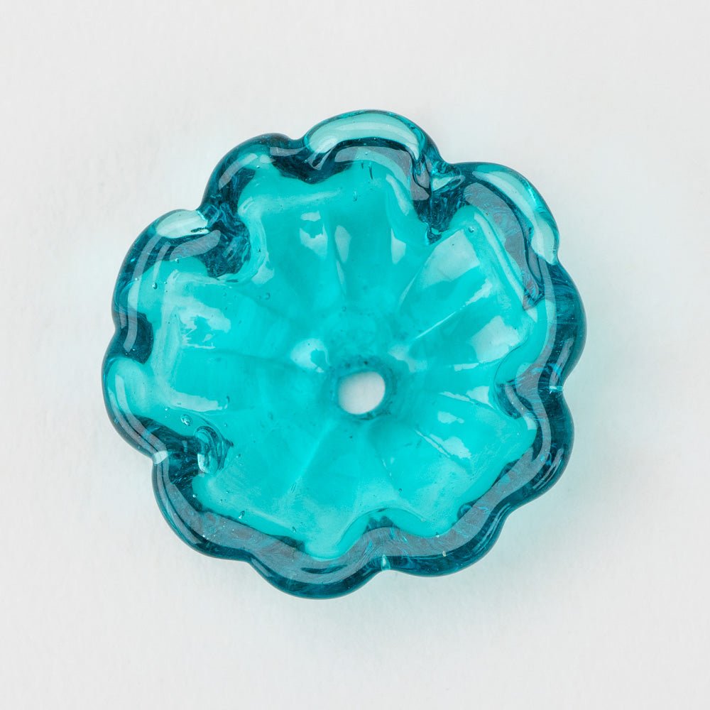 Flower Bead - Tropical Lagoon - Handmade Glass Beads - Unicorne Beads