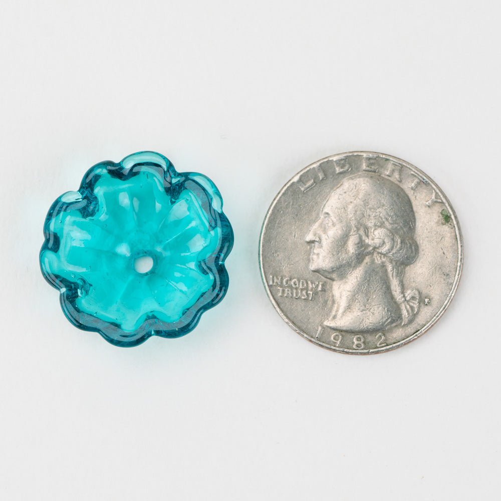 Flower Bead - Tropical Lagoon - Handmade Glass Beads - Unicorne Beads