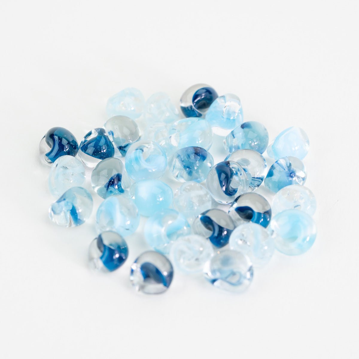 Glacier Blue Palette Teardrop Bead Tube - Mixed Colors - Premium Glass Beads - Unicorne Beads