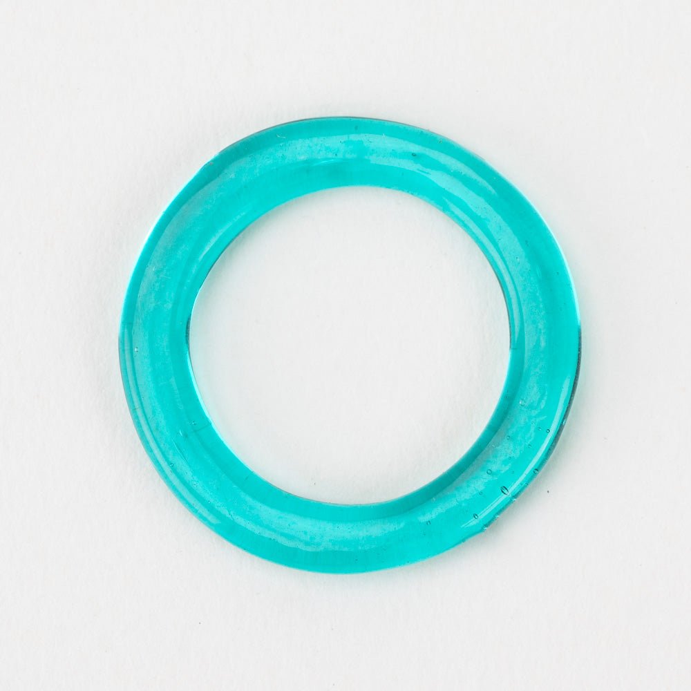 Halo Beads - Large - Aqua - Handmade Glass Beads - Unicorne Beads