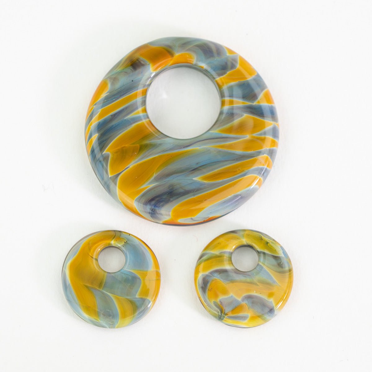 Halo Disk Grouping - Aurora Sands (3 beads) - Premium Glass Beads - Unicorne Beads