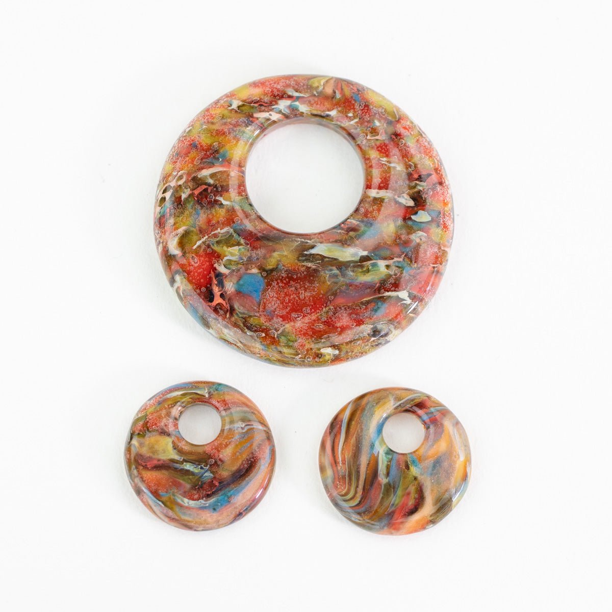 Halo Disk Grouping - Bird of Paradise (3 beads) - Premium Glass Beads - Unicorne Beads