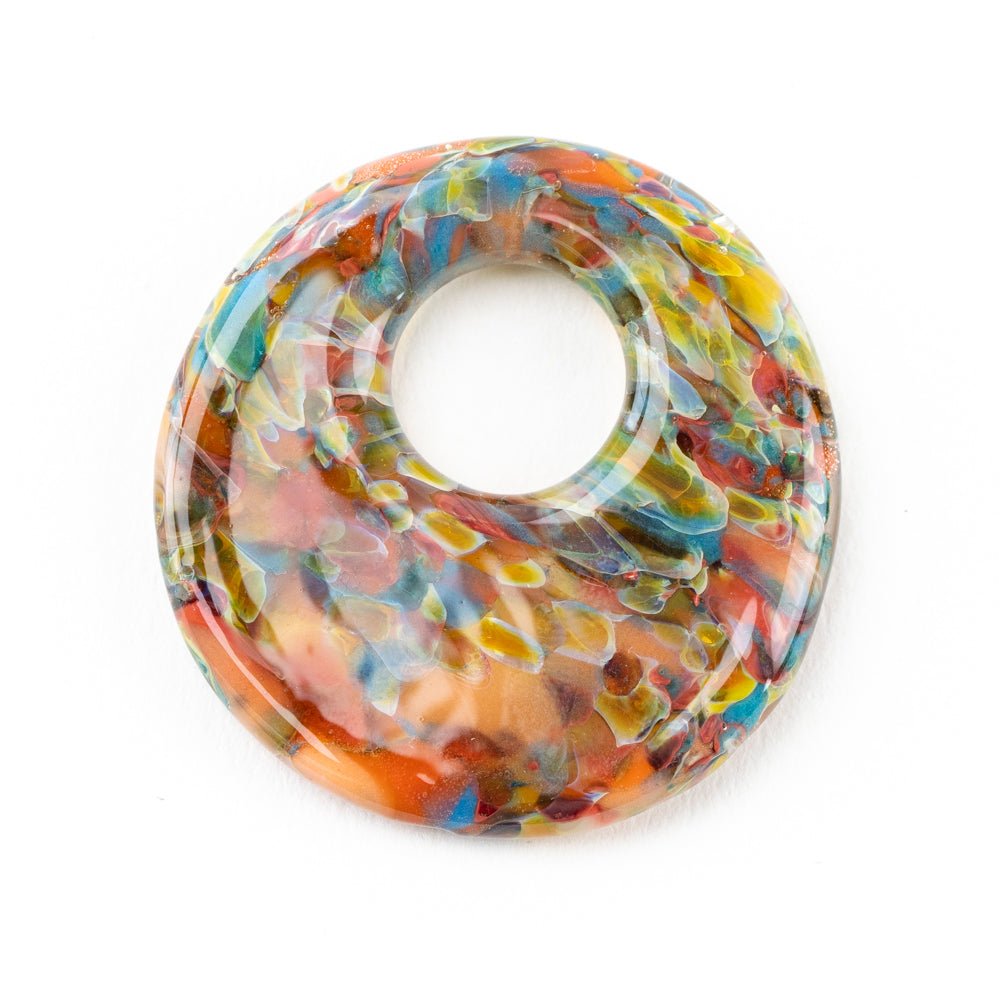 Halo Disk - Large - Bird of Paradise - Handmade Glass Beads - Unicorne Beads