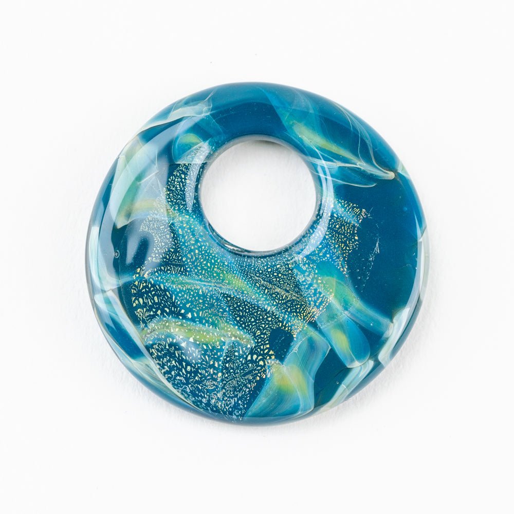 Halo Disk - Large - Deep Lagoon - Handmade Glass Beads - Unicorne Beads