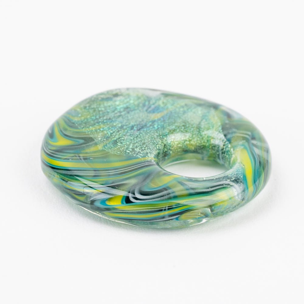 Halo Disk - Large - Dragons Tail - Handmade Glass Beads - Unicorne Beads