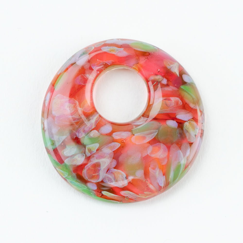 Halo Disk - Large - Floral Burst - Handmade Glass Beads - Unicorne Beads