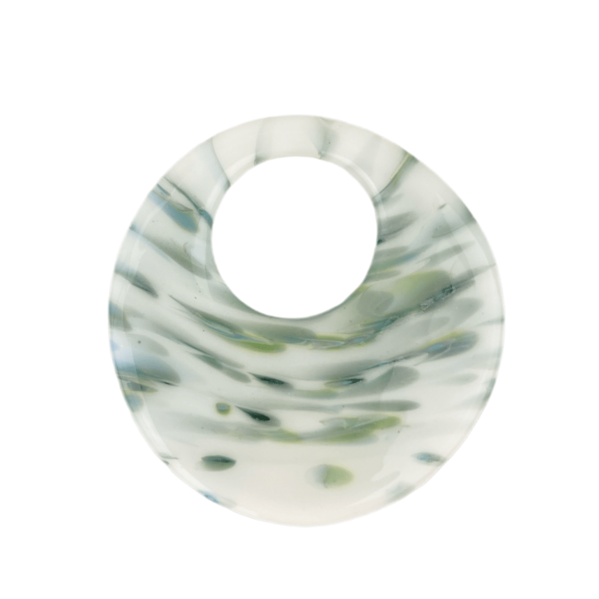 Halo Disk - Large - Icy Mountain - Handmade Glass Beads - Unicorne Beads