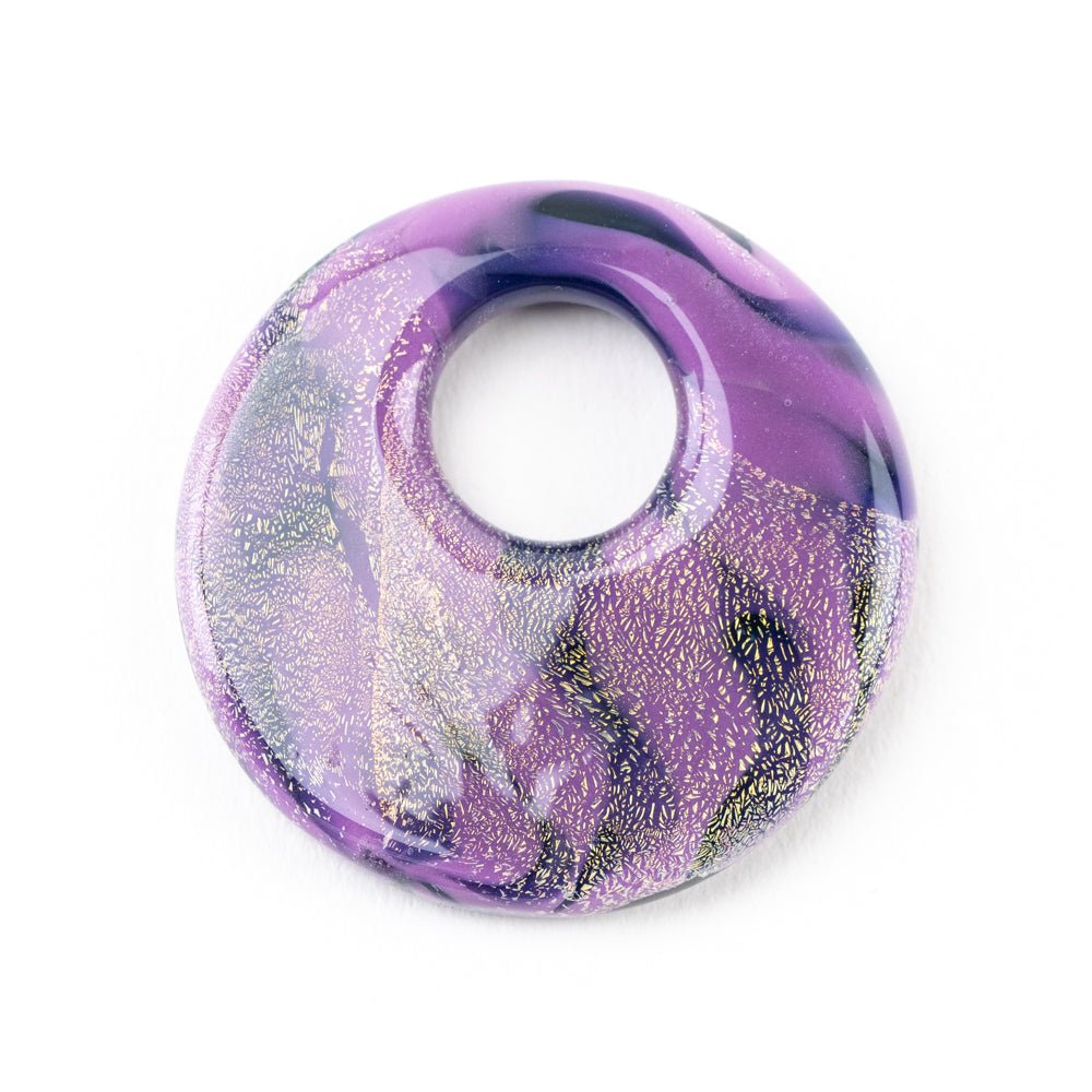 Halo Disk - Large - Mystic Lavender - Handmade Glass Beads - Unicorne Beads