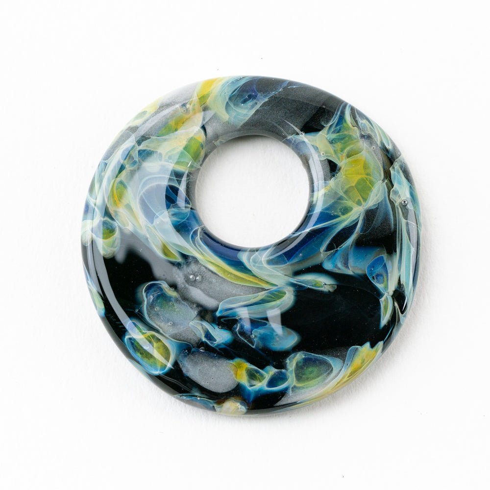 Halo Disk - Large - Smoke on the Water - Handmade Glass Beads - Unicorne Beads