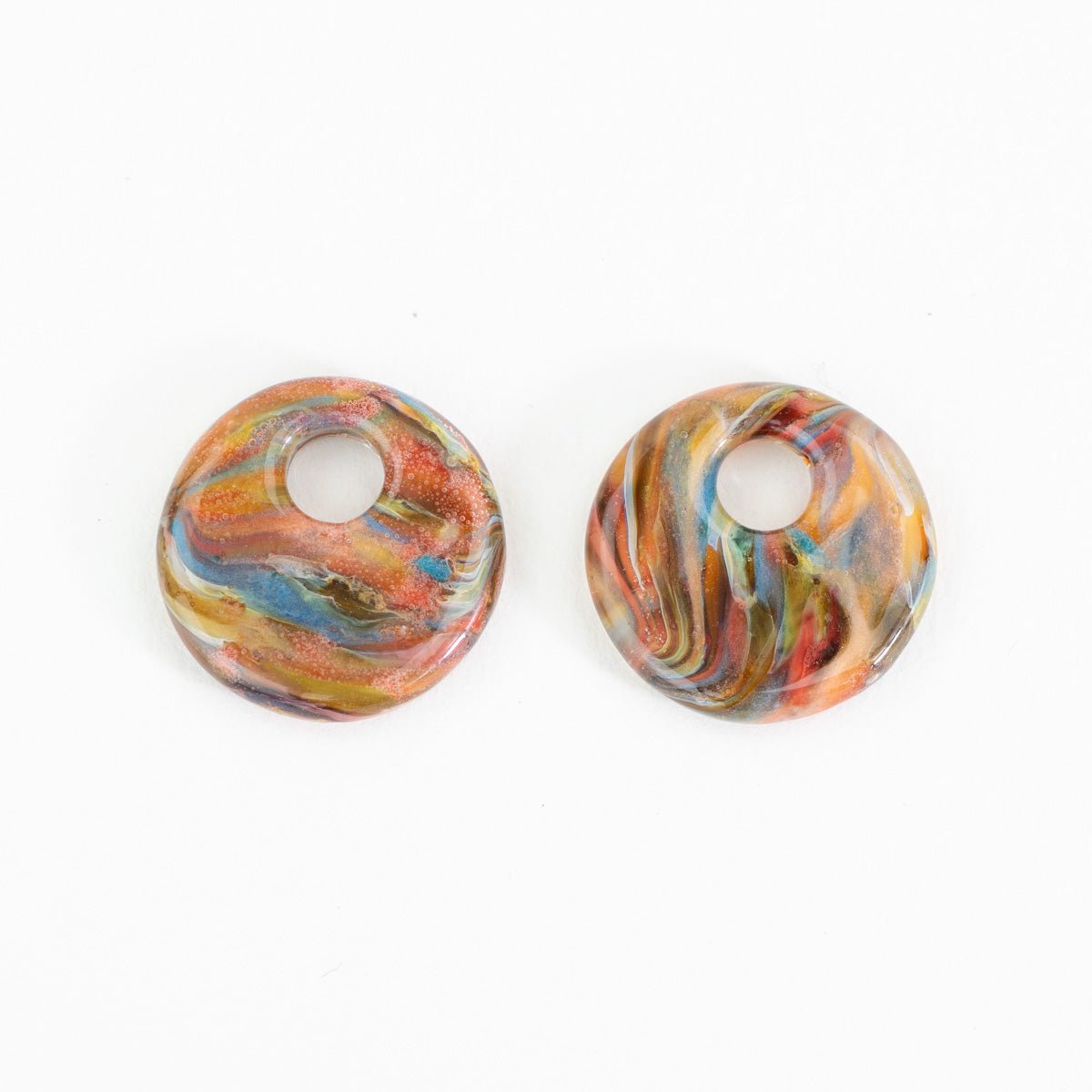 Halo Disk - Small - Bird of Paradise (2 beads) - Premium Glass Beads - Unicorne Beads