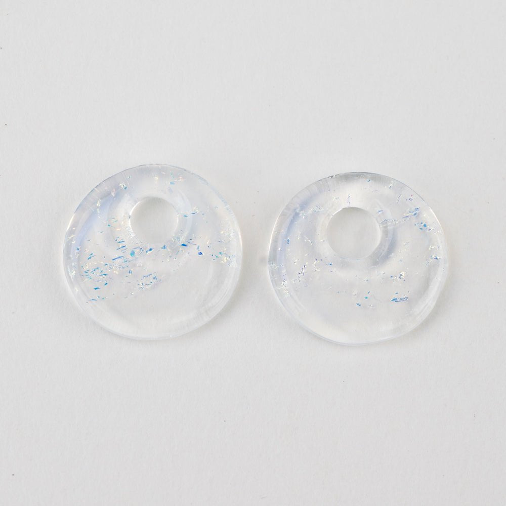 Halo Disk - Small - Ghost (2 beads) - Handmade Glass Beads - Unicorne Beads