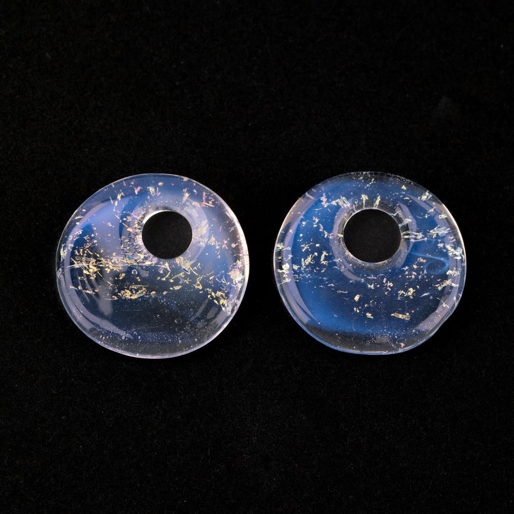 Halo Disk - Small - Ghost (2 beads) - Handmade Glass Beads - Unicorne Beads