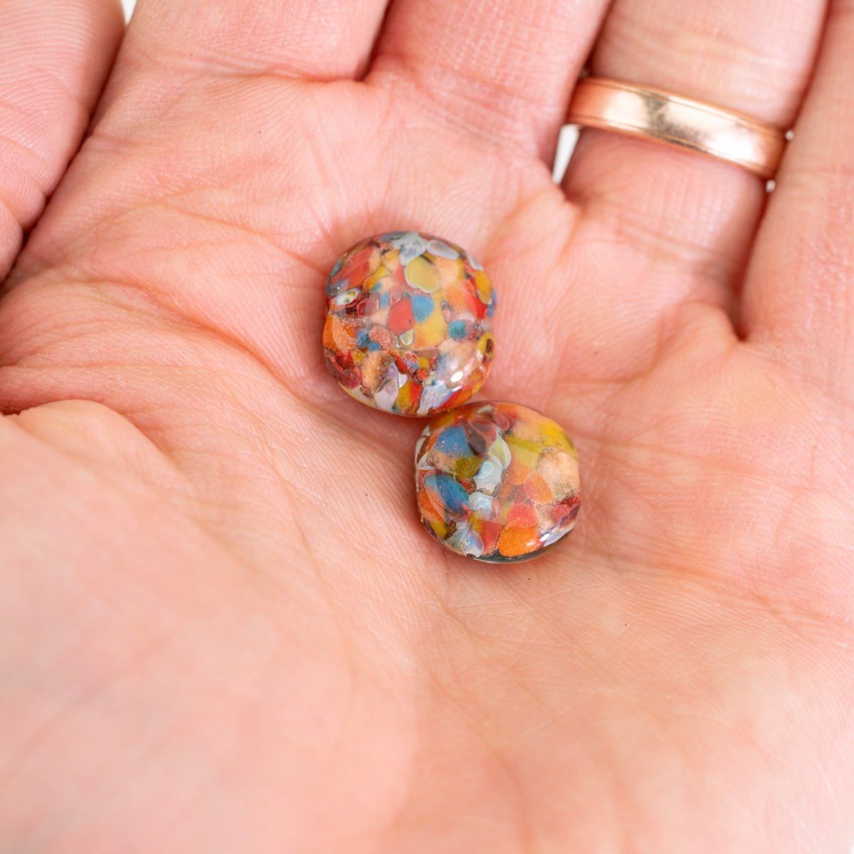 Handmade Bird of Paradise small coin bead by Unicorne Beads