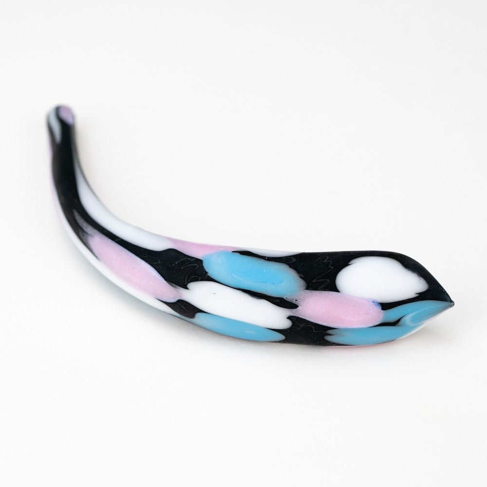 Hollow Crescent Tube - Large - Cotton Candy - Handmade Glass Beads - Unicorne Beads