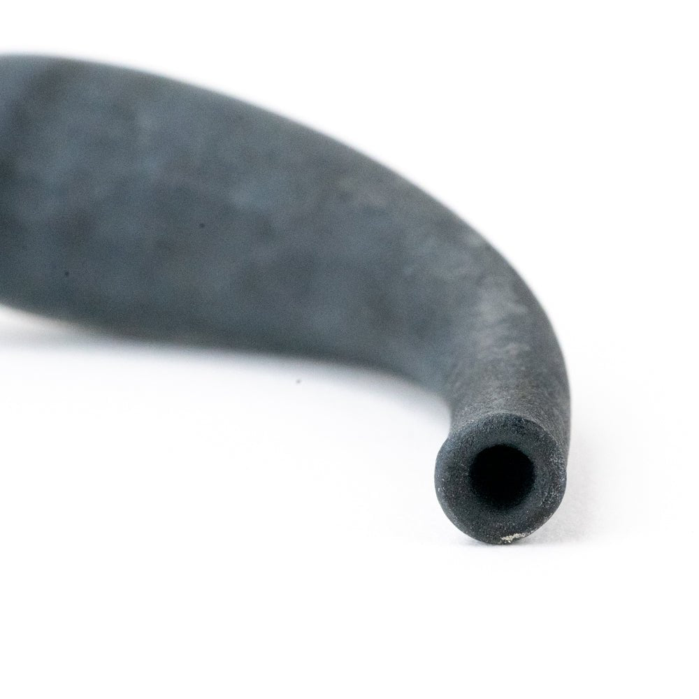 Hollow Crescent Tube - Small - Matte - Black Licorice - Handmade Glass Beads - Unicorne Beads