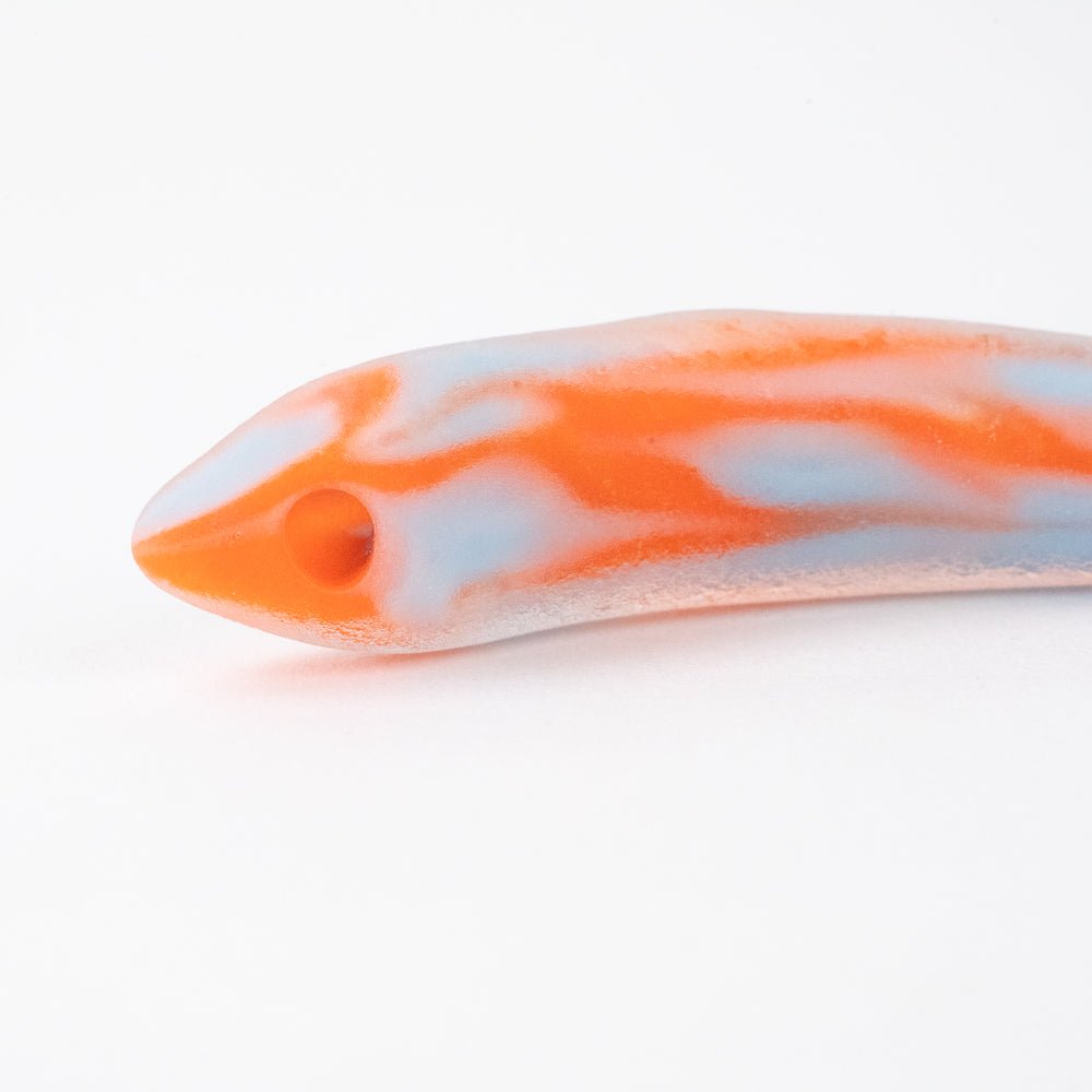 Hollow Crescent Tube - Small - Matte - Koi Fish - Handmade Glass Beads - Unicorne Beads