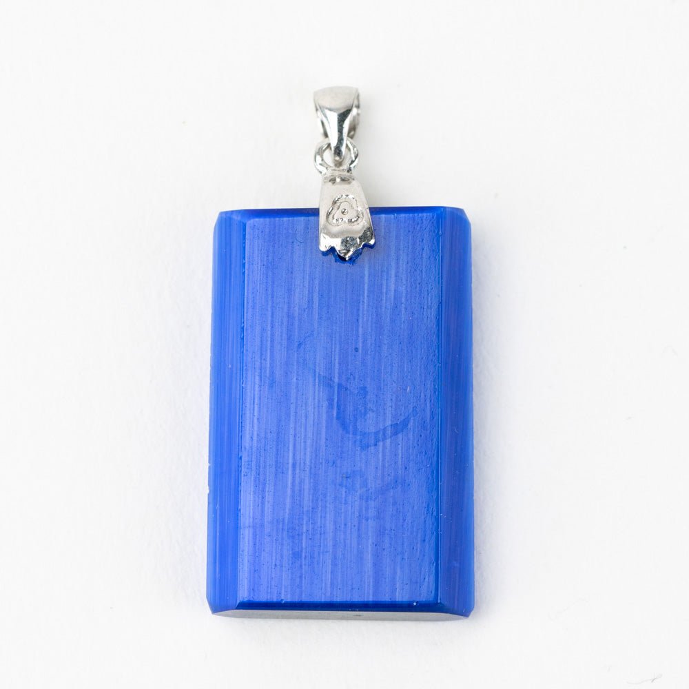 Lapis Rectangle Stone Pendant - Handmade Glass Beads - Unicorne Beads