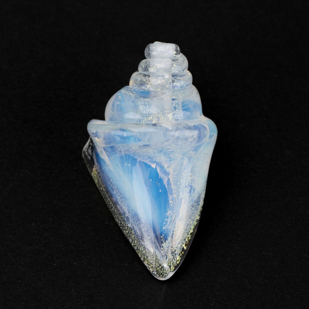 Large Nobilis Seashell Bead - Ghost - Handmade Glass Beads - Unicorne Beads