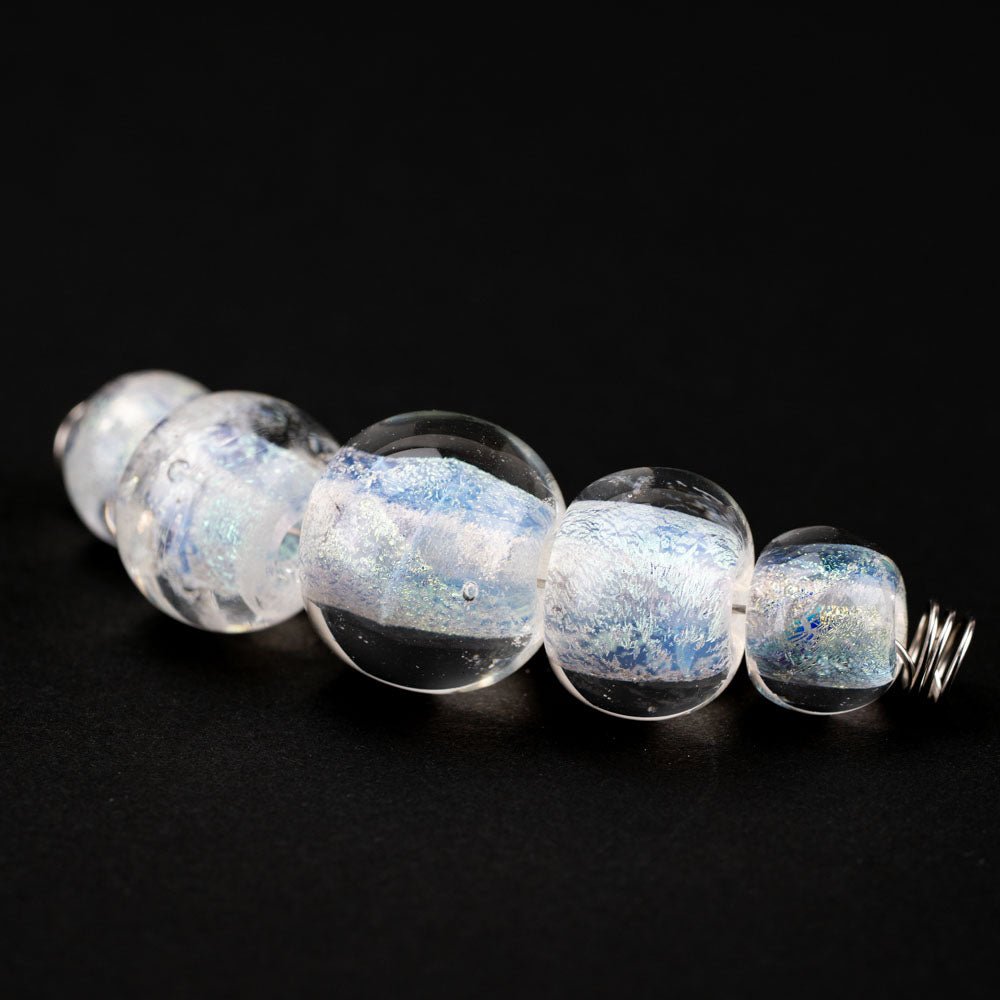 Marble Beads - Ghost - Handmade Glass Beads - Unicorne Beads