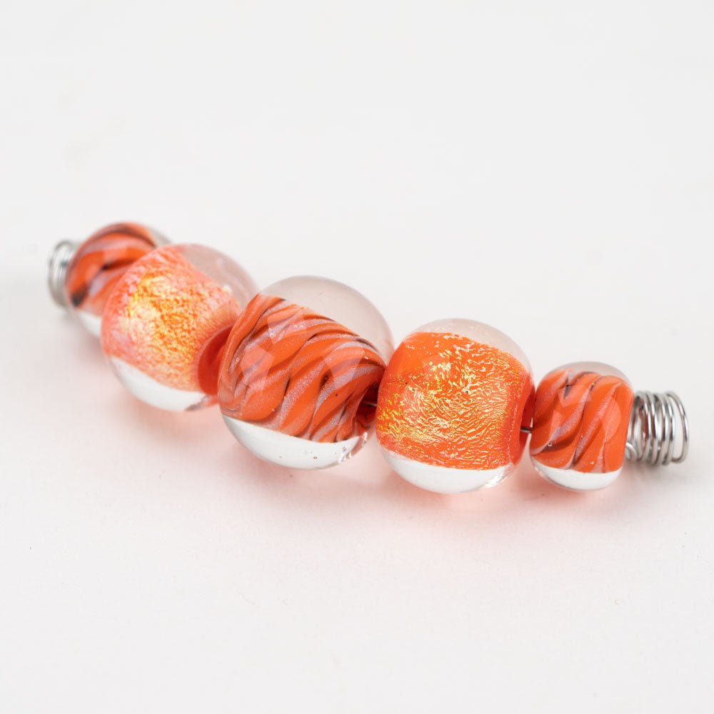 Marble Beads - Goldfish - Handmade Glass Beads - Unicorne Beads