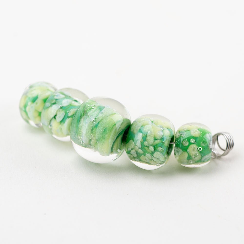 Marble Beads - Lime - Handmade Glass Beads - Unicorne Beads