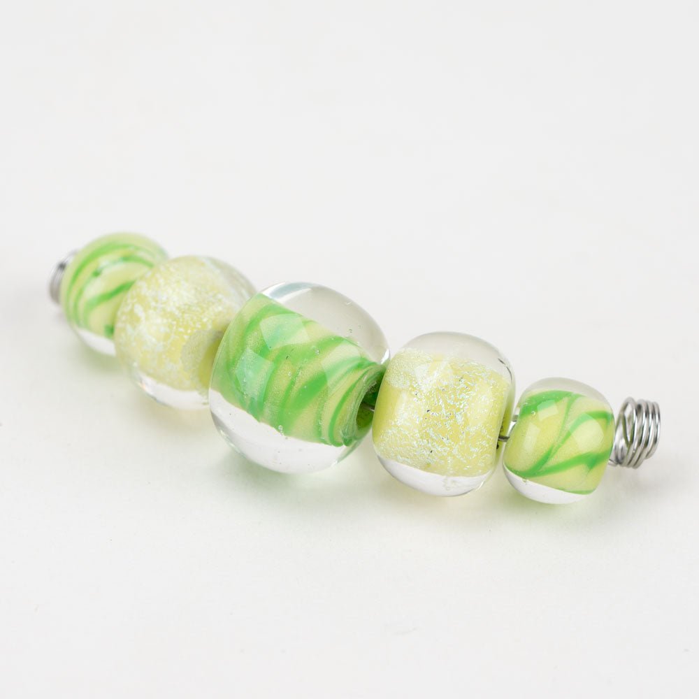 Marble Beads - Lime Juice - Premium Glass Beads - Unicorne Beads